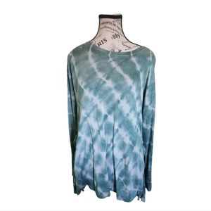 New Directions Tye Dyed Long Sleeve Oversized Shirt Size Small